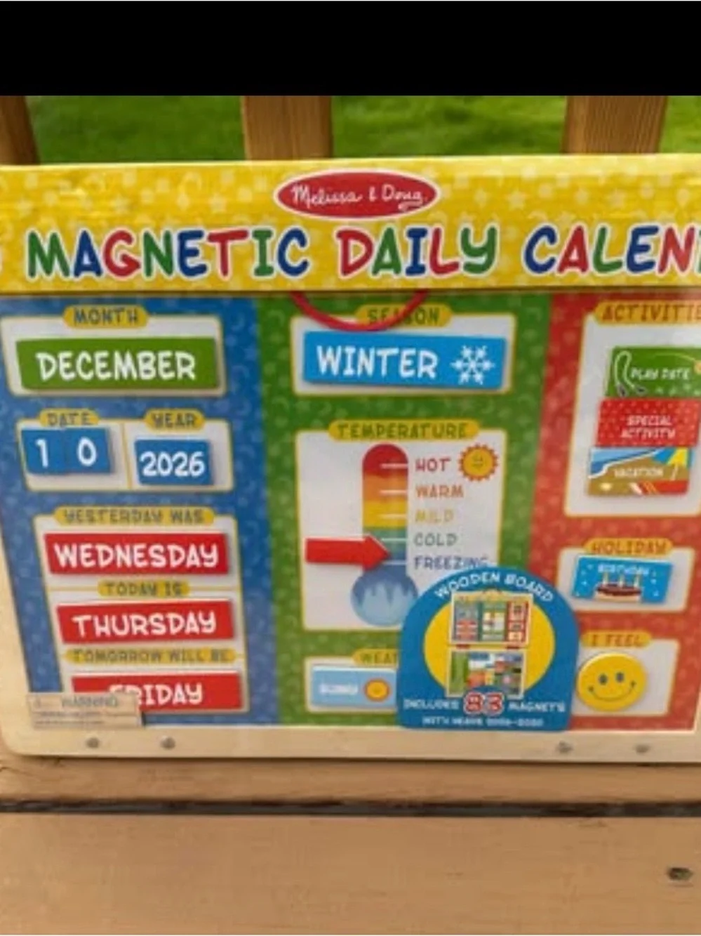 NEW - Melissa & Doug My Magnetic Daily Calendar - Dates Seasons Holidays & More